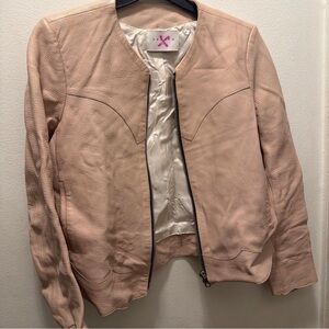 Sandro sable evissa Leather Jacket Pink